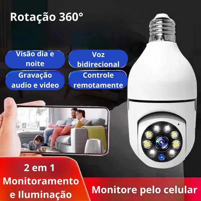 Camera de Vigilancia em Formato Lâmpada SKYTUR - Envio Imediato