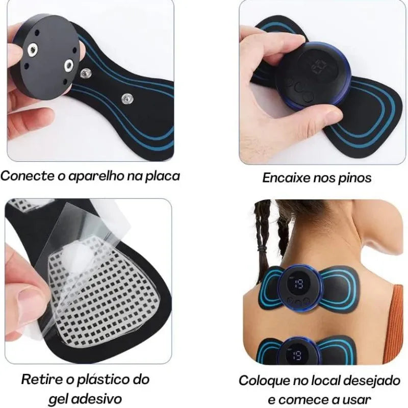 Mini massageador muscular elétrico - Envio Imediato