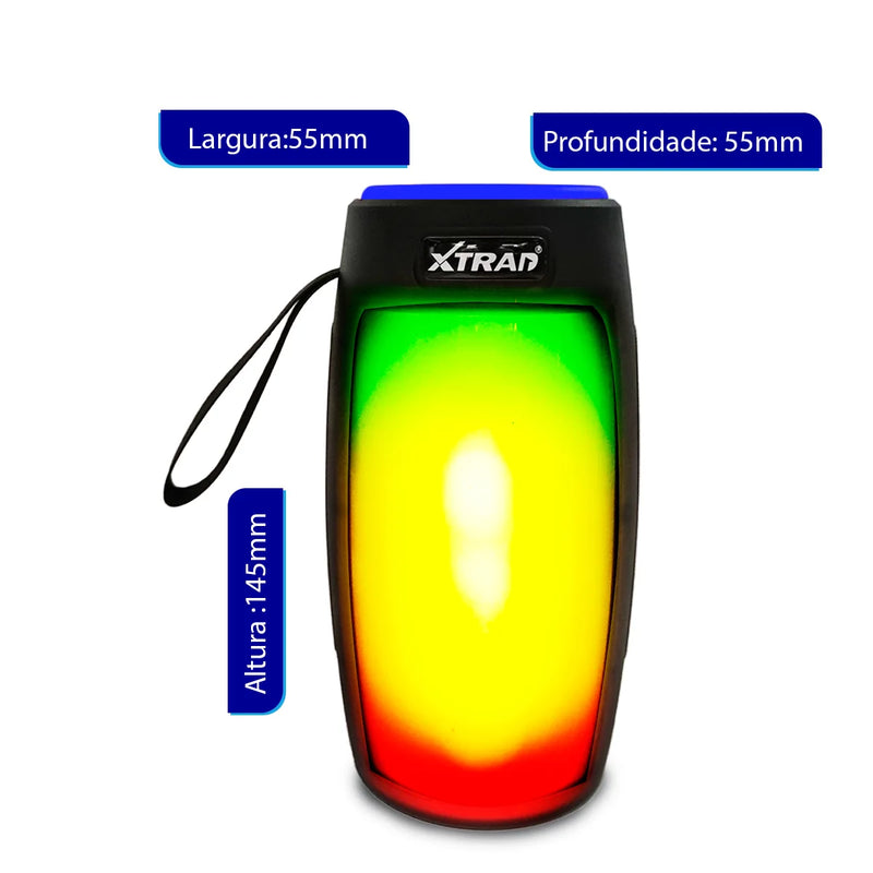 Caixa de Som Bluetooth Portátil com Luzes RGB - Envio Imediato