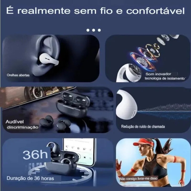 Fones de Ouvido Bluetooth Ósseo - Envio Imediato