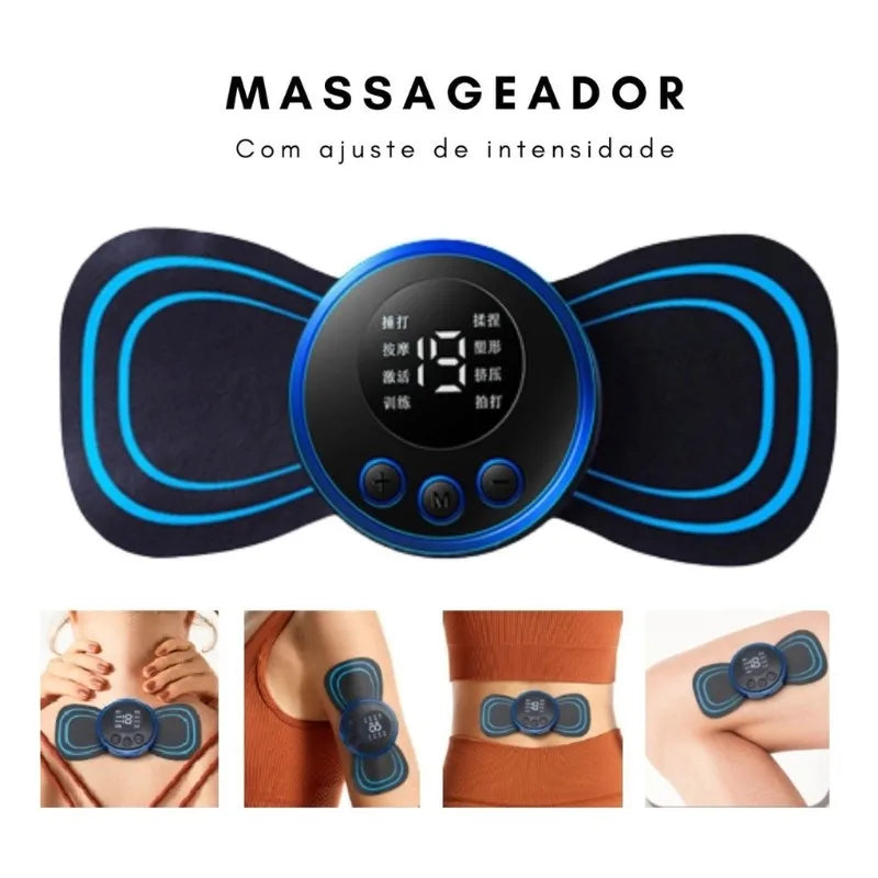 Mini massageador muscular elétrico - Envio Imediato