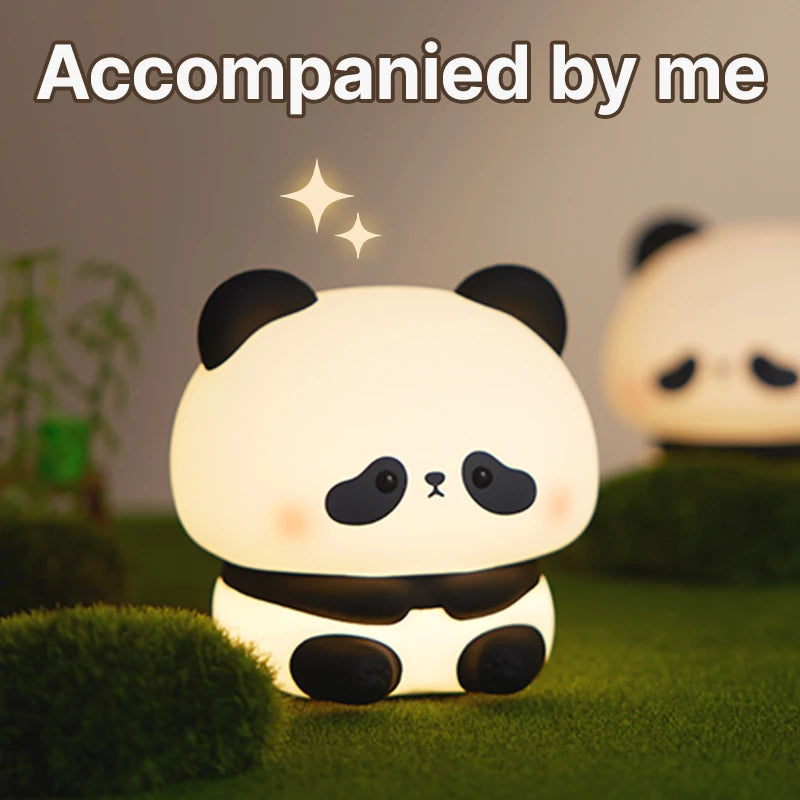 Luminária Noturna de Panda LED Fofo em Silicone - Envio Imediato