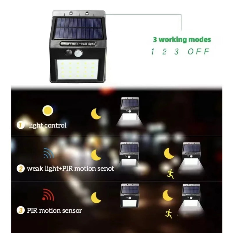 Lanmey Luminária Solar LED com Sensor de Presença - Envio Imediato