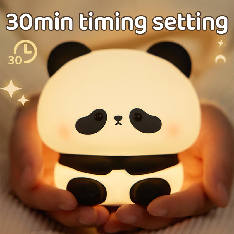 Luminária Noturna de Panda LED Fofo em Silicone - Envio Imediato