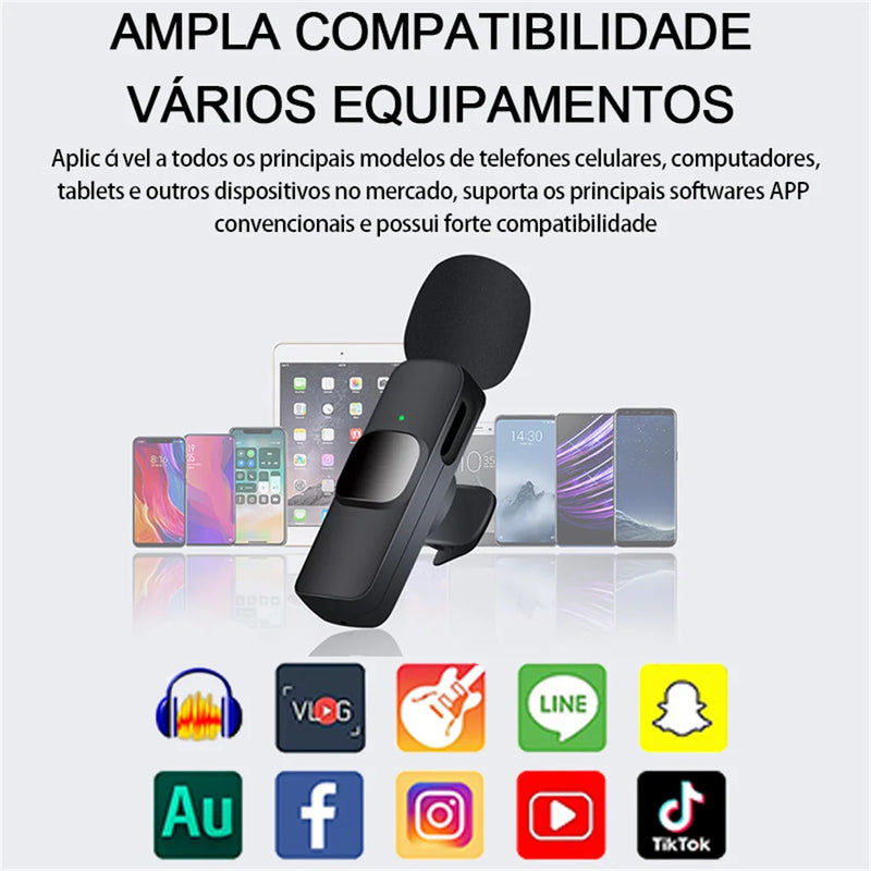 Microfone Lavalier Sem Fio BR-K9 - Envio Imediato