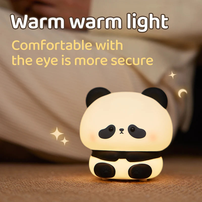 Luminária Noturna de Panda LED Fofo em Silicone - Envio Imediato