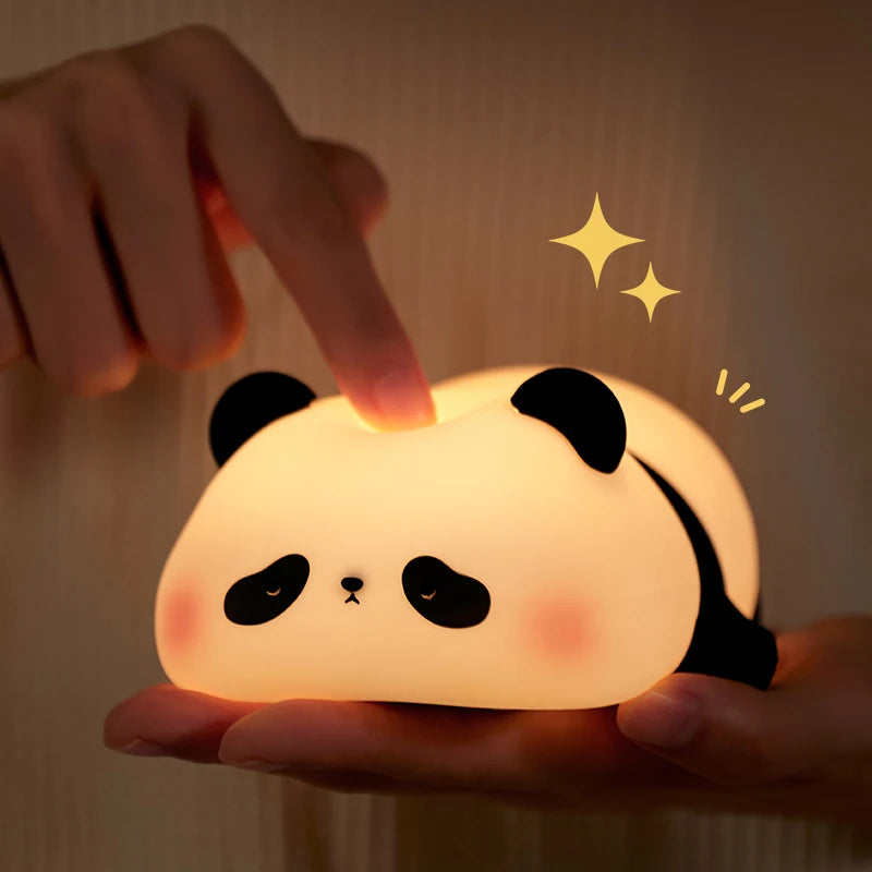 Luminária Noturna de Panda LED Fofo em Silicone - Envio Imediato