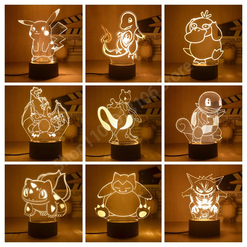 Adorável Luminária Noturna de Pokémons - Envio Imediato