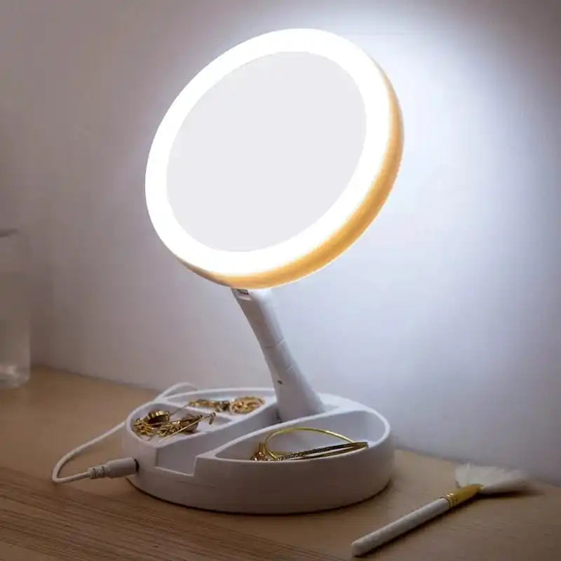 Espelho com Iluminação LED e Aumento 10X - Envio Imediato